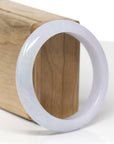 Baikalla Natural Light Lavender & Green Jadeite Jade "Half Round" Bangle Bracelet (56.8mm)