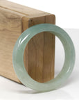 Baikalla Natural Icy Oil-Green Jadeite Jade "Oval" Bangle Bracelet (55.4mm)