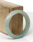 Baikalla Natural Icy Oil-Green Jadeite Jade "Oval" Bangle Bracelet (55.4mm)