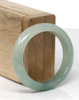 Baikalla Natural Icy Oil-Green Jadeite Jade "Oval" Bangle Bracelet (55.4mm)