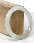 Baikalla Natural Icy Yellow-Green W/ Sajin (Golden Dust) Jadeite Jade "Traditional Round" Bangle Bracelet (55.1mm)