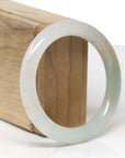 Baikalla Natural Icy Yellow-Green W/ Sajin (Golden Dust) Jadeite Jade "Traditional Round" Bangle Bracelet (55.1mm)