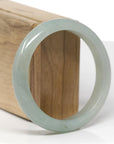 Baikalla Natural Light Oil-Green Jadeite Jade "Half Round" Bangle Bracelet (58.5mm)