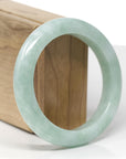 Baikalla Natural Green Jadeite Jade "Half Round" Bangle Bracelet (56.9mm)