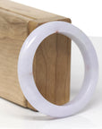 Baikalla Natural Light Lavender W/ Sajin (Golden Dust) Jadeite Jade "Half Round" Bangle Bracelet (53.5mm)