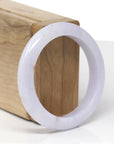 Baikalla Natural Light Lavender W/ Sajin (Golden Dust) Jadeite Jade "Half Round" Bangle Bracelet (53.5mm)