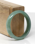 Baikalla Natural Icy Oil-Green Jadeite Jade "Half Round" Bangle Bracelet (50.9mm)