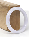 Baikalla Natural Light Lavender Jadeite Jade "Half Round" Bangle Bracelet (52.6mm)