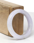 Baikalla Natural Light Lavender Jadeite Jade "Square Cut" Bangle Bracelet (49.6mm)