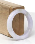 Baikalla Natural Light Lavender Jadeite Jade "Square Cut" Bangle Bracelet (49.6mm)