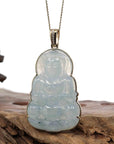 Baikalla Jewelry Jade Guanyin Pendant Necklace Copy of Baikalla 14k "Goddess of Compassion" Genuine Burmese Jadeite Jade Guanyin Necklace With Good Luck Design