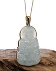 Baikalla Jewelry Jade Guanyin Pendant Necklace Copy of Baikalla 14k "Goddess of Compassion" Genuine Burmese Jadeite Jade Guanyin Necklace With Good Luck Design