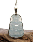 Baikalla Jewelry Jade Guanyin Pendant Necklace Copy of Baikalla 14k "Goddess of Compassion" Genuine Burmese Jadeite Jade Guanyin Necklace With Good Luck Design