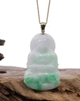 Baikalla Jewelry Jade Guanyin Pendant Necklace Pendant Only Copy of Copy of "Goddess of Compassion" 14k Yellow Gold Genuine Burmese Jadeite Jade Guanyin Necklace With Good Luck Design