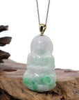 Baikalla Jewelry Jade Guanyin Pendant Necklace Copy of Copy of "Goddess of Compassion" 14k Yellow Gold Genuine Burmese Jadeite Jade Guanyin Necklace With Good Luck Design