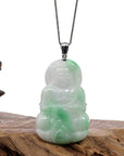Baikalla Jewelry Jade Guanyin Pendant Necklace Pendant Only Copy of Baikalla 14k "Goddess of Compassion" Genuine Burmese Jadeite Jade Guanyin Necklace
