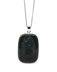 Baikalla Jewelry Gold Jade Pendant Copy of Copy of Baikalla™ 14K Yellow Gold Genuine Nephrite Black Jade Mother Mary Pendant Necklace