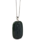 Baikalla Jewelry Gold Jade Pendant Pendant Only / White Gold Copy of Copy of Baikalla™ 14K Yellow Gold Genuine Nephrite Black Jade Mother Mary Pendant Necklace