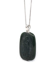 Baikalla Jewelry Gold Jade Pendant Copy of Copy of Baikalla™ 14K Yellow Gold Genuine Nephrite Black Jade Mother Mary Pendant Necklace