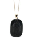 Baikalla Jewelry Gold Jade Pendant Copy of Copy of Baikalla™ 14K Yellow Gold Genuine Nephrite Black Jade Mother Mary Pendant Necklace