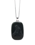 Baikalla Jewelry Gold Jade Pendant Copy of Baikalla™ 14K Yellow Gold Genuine Nephrite Black Jade Jesus Pendant Necklace