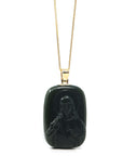 Baikalla Jewelry Gold Jade Pendant Copy of Baikalla™ 14K Yellow Gold Genuine Nephrite Black Jade " Da Hei Tian " Pendant Necklace