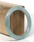 Baikalla Burmese Icy Oil Green Jadeite Jade Bangle Bracelet (56.1 mm)