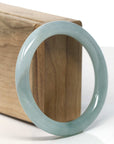 Baikalla Burmese Icy Oil Green Jadeite Jade Bangle Bracelet (56.1 mm)