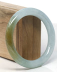 Baikalla Icy Hazel Green Jadeite Jade Bangle Bracelet (57.5 mm)