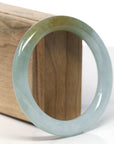 Baikalla Icy Hazel Green Jadeite Jade Bangle Bracelet (57.5 mm)