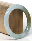 Baikalla Icy Hazel Green Jadeite Jade Bangle Bracelet (57.5 mm)