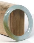 Baikalla Icy Hazel Green Jadeite Jade Bangle Bracelet (57.5 mm)