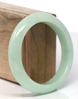 Baikalla Icy Light Green Jadeite Jade Bangle Bracelet (57.8 mm)