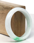 Baikalla "Moss In Snow" Bai Di Qing Jadeite Jade Bangle Bracelet (57.8 mm)