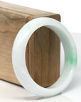 Baikalla "Moss In Snow" Bai Di Qing Jadeite Jade Bangle Bracelet (57.8 mm)