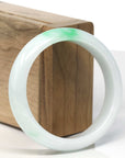 Baikalla "Moss In Snow" Bai Di Qing Jadeite Jade Bangle Bracelet (57.8 mm)