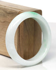 Baikalla "Moss In Snow" Bai Di Qing Jadeite Jade Bangle Bracelet (57.8 mm)