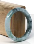 Baikalla Blue Flower Jadeite Jade Bangle Bracelet (55.5 mm)