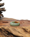 Baikalla Oil Green & Brown Burmese Jadeite Jade Traditional Ring