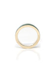 Baikalla 14k Yellow Gold Forest Green Natural Nephrite Jade 3/4 Inlay Men's Wedding Ring