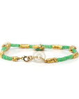 18KY Gold & Imperial Jadeite Jade Beads Bracelet with Unique Charms "Travel Expenses"