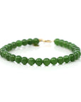 Baikalla Jewelry jade beads bracelet Copy of 24K Pure Yellow Gold Money Bead With Genuine Green Jade Round Beads Bracelet Bangle ( 8 mm )