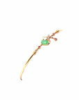 Baikalla Jewelry Gold Jade Bracelet Copy of Copy of 18k Rose Gold "Morning Glory" Half Bracelet Bangle with Green Imperial Jade & Diamonds