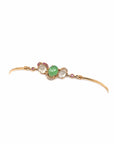 Baikalla Jewelry Gold Jade Bracelet B Copy of Copy of 18k Rose Gold "Morning Glory" Half Bracelet Bangle with Green Imperial Jade & Diamonds