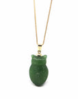 Baikalla Jewelry God Jadeite Jade Necklace Pendant Only Copy of Baikalla Genuine Green Nephrite Jade Lucky Owl Pendant Necklace With 14k Yellow Gold Bail