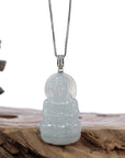 Baikalla Jewelry Jade Guanyin Pendant Necklace Copy of Baikalla 14k "Goddess of Compassion" Genuine Burmese Jadeite Jade Guanyin Pendant With VS1 Diamond Bail