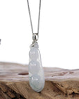 Baikalla Jewelry 18k Gold Jadeite Necklace Copy of Genuine Burmese Ice Blue Jadeite Pendant with 14k White Gold Bail