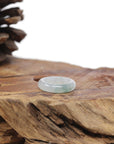 Baikalla Natural Icy Blue-Green Flower Jadeite Jade Traditional Ring