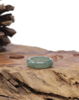 Baikalla Natural Icy Oil-Green Jadeite Jade Traditional Ring