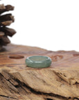 Baikalla Natural Icy Oil-Green Jadeite Jade Traditional Ring